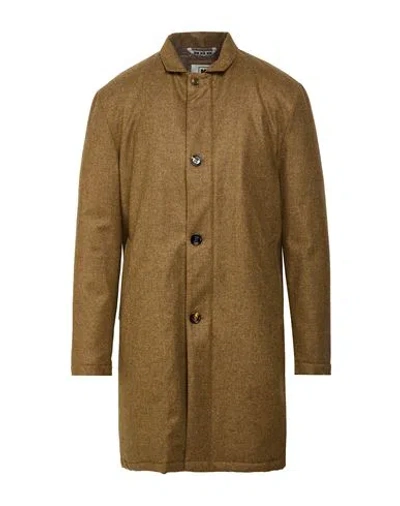 Kired Man Coat Camel Size 40 Polyamide In Beige