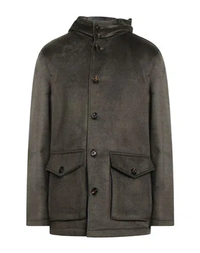 Kired Man Coat Military Green Size 44 Polyester, Acrylic, Wool, Polyurethane In Black