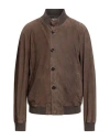 Kired Man Jacket Brown Size 46 Lambskin In Brown