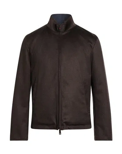 Kired Man Jacket Chocolate Brown Size 42 Cashmere, Polyester