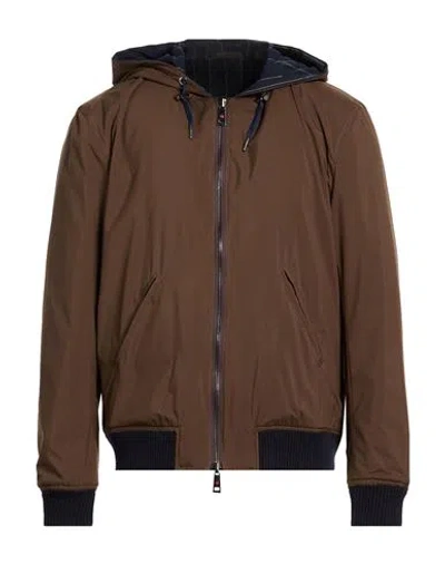 Kired Man Jacket Chocolate Brown Size 46 Polyester, Wool, Viscose