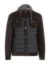 Kired Man Jacket Dark Brown Size 40 Cotton, Rubber, Polyester, Zamak, Virgin Wool