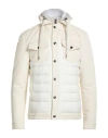 Kired Man Jacket Ivory Size 38 Cotton, Rubber, Polyester, Zamak, Virgin Wool In White