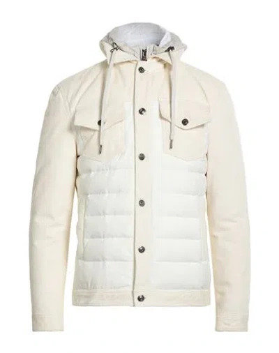 Kired Man Jacket Ivory Size 38 Cotton, Rubber, Polyester, Zamak, Virgin Wool In White