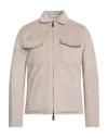Kired Man Jacket Ivory Size 46 Polyester, Acrylic, Wool In Brown