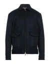 Kired Man Jacket Midnight Blue Size 44 Polyester, Viscose, Elastane In Black