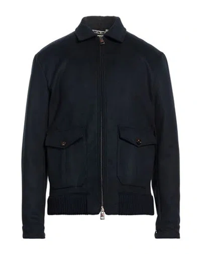 Kired Man Jacket Midnight Blue Size 44 Polyester, Viscose, Elastane In Black