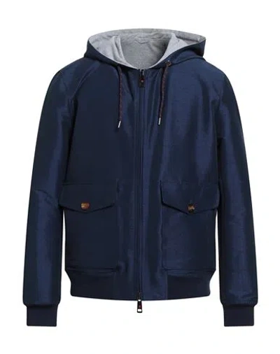 Kired Man Jacket Navy Size 46 Cotton In Blue