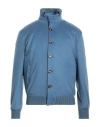 Kired Man Jacket Slate Blue Size 40 Cashmere, Polyamide