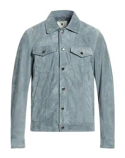 Kired Man Jacket Slate Blue Size 44 Lambskin