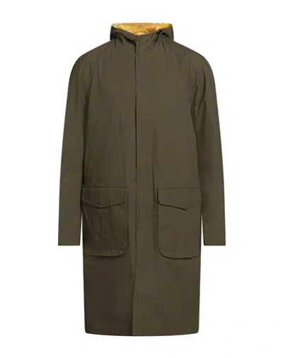 Kired Man Overcoat & Trench Coat Military Green Size 40 Cotton, Elastane