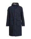 Kired Man Overcoat & Trench Coat Navy Size 44 Cotton, Elastane In Blue