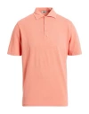 Kired Man Polo Shirt Apricot Size 42 Cotton In Pink