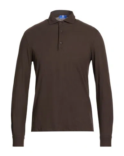 Kired Man Polo Shirt Chocolate Brown Size 36 Cotton