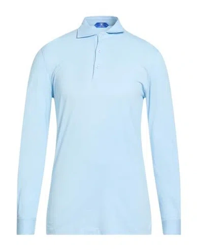 Kired Man Polo Shirt Sky Blue Size 46 Cotton
