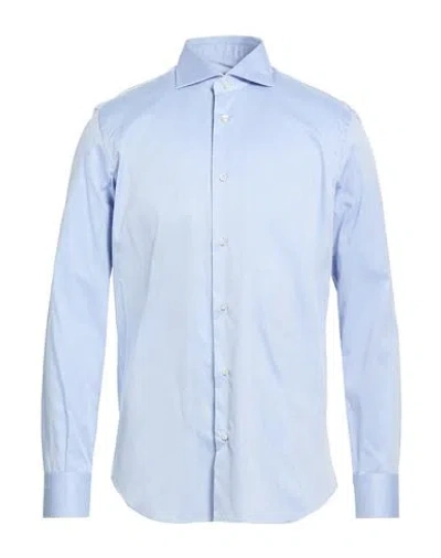 Kired Man Shirt Azure Size 17 Cotton In Blue