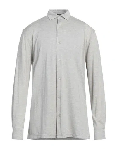 Kired Man Shirt Light Grey Size 46 Silk, Cotton In Gray