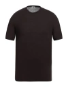 Kired Man T-shirt Dark Brown Size 38 Cotton