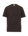 Kired Man T-shirt Dark Brown Size 46 Cotton, Elastane
