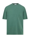 Kired Man T-shirt Green Size 40 Cotton, Elastane In Blue