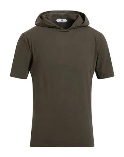 Kired Man T-shirt Military Green Size 48 Cotton, Elastane