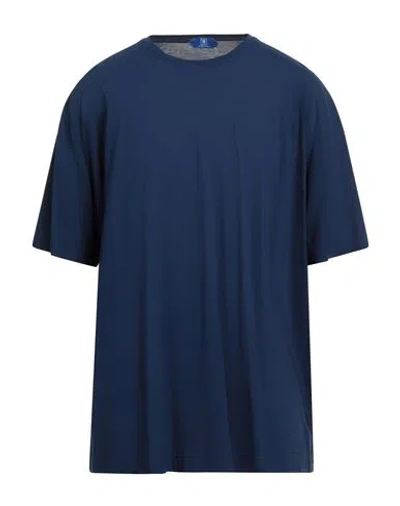 Kired Man T-shirt Navy Size 48 Cotton In Blue