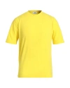 Kired Man T-shirt Yellow Size 48 Cotton, Elastane