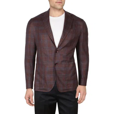 Kired Mens Plaid Lightweight Sportcoat In Brown