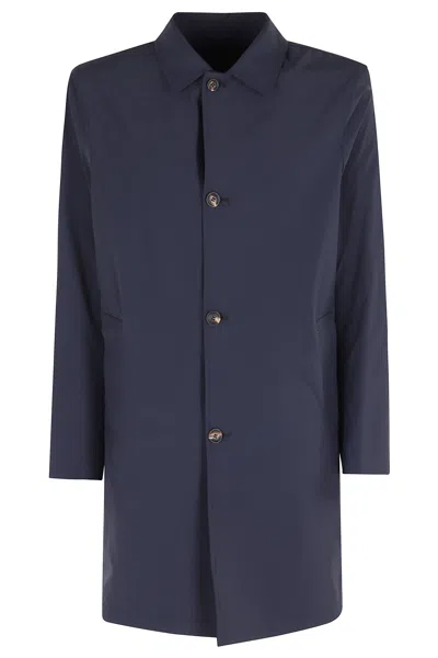 Kired Midnight Blue Reversible Buttoned Polyamide Coat
