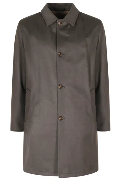 Kired Military Green Double Cash Reversible Cashmere-blend Parka In Grey