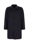 Kired Navy Blue Wool Reversible Coat In Black