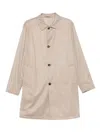 Kired Button-fastening Collared Coat In Neutral