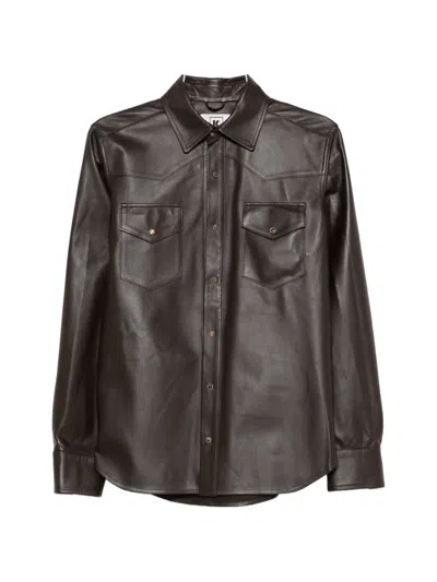 Kired Pocket Button Shirt In Brown