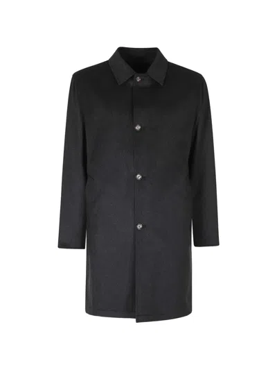 Kired Reversible Button-fastening Coat In Black