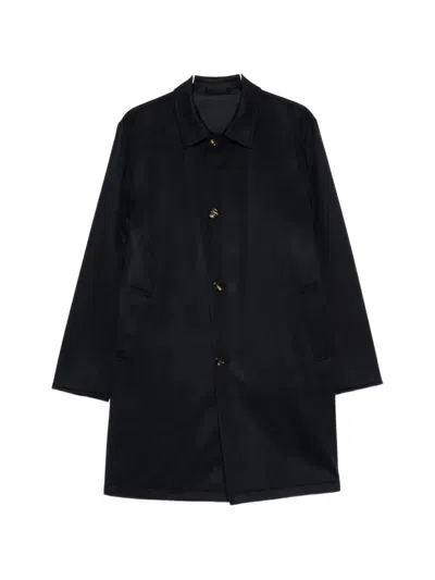 Kired Reversible Button-fastening Coat In Blue