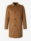 Kired Reversible Single Breasted Coat In Brown