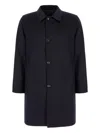 Kired Navy Blue Wool Reversible Coat In Blue