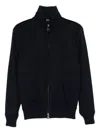 Kired Ribbed-knit Zip-up Jacket In Black