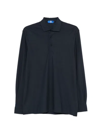 Kired Shirt With Pointed Collar And Blue Buttons