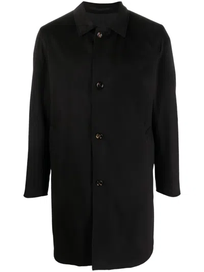 Kired Single-breasted Cashmere Coat In Black