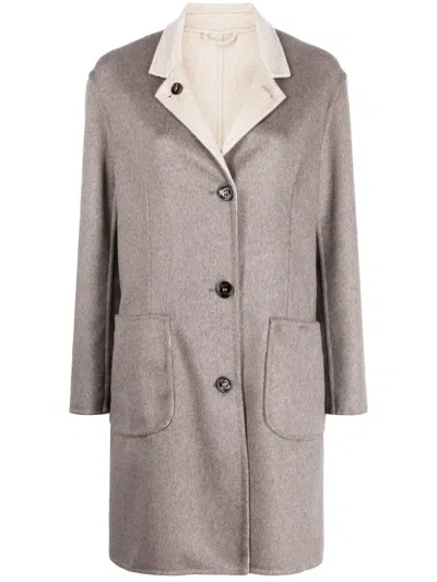 KIRED SINGLE-BREASTED REVERSIBLE CASHMERE COAT