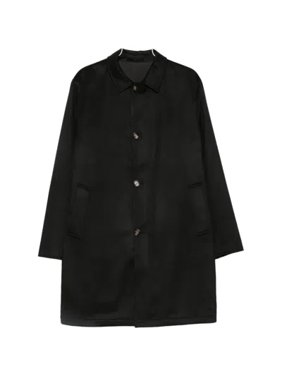 Kired Single-breasted Cashmere Coat In Black
