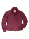 Kired Suede Zip-front Jacket In Red