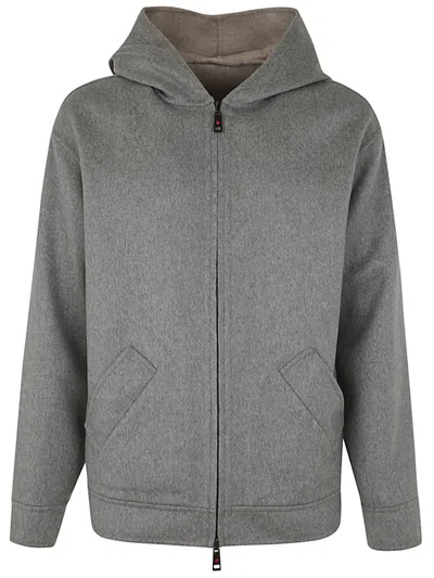Kired Reversible Felted-cashmere Hooded Jacket In Grey