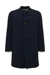 Kired Peak Cashmere Coat In Blu/beige