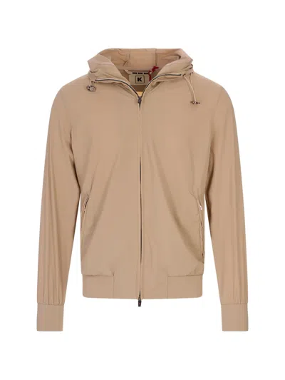 Kired Zip-up Hodded Jacket In Brown