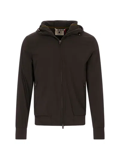Kired Zip-up Hooded Jacket In Brown