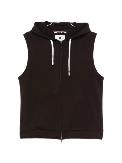 Kired Zip-up Sleeveless Hoodie In Black