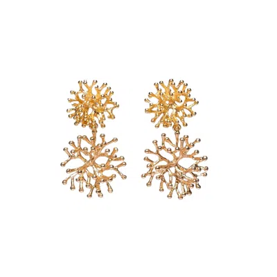 Kirei Women's Anémona Organic Gold-plated Earrings In Orange