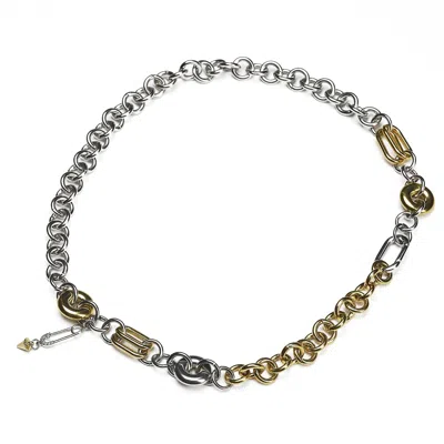 Kirei Women's Gold / Silver Urban Necklace – Mixed Chain Statement In Multi